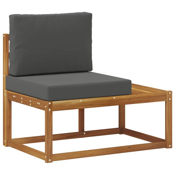 vidaXL Canap&eacute; d'ext&eacute;rieur en bout avec coussin Naturel et Anthracite