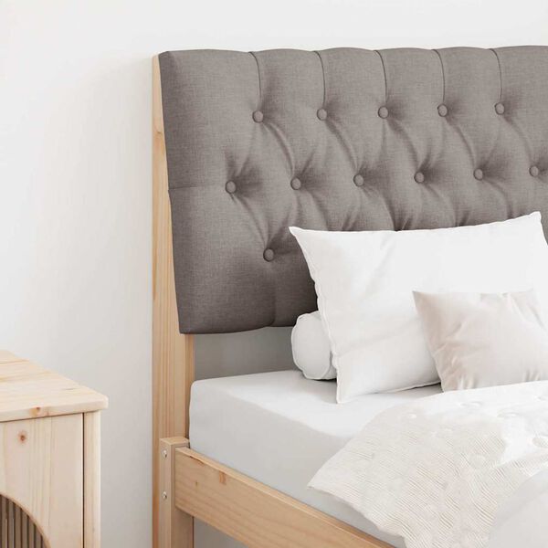 vidaXL T&ecirc;te de lit capitonn&eacute;e Taupe 80 cm Pin massif
