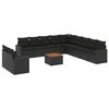 vidaXL Salon de jardin 12 pcs avec coussins noir r&eacute;sine tress&eacute;e