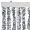 vidaXL Rideau anti-mouches blanc et gris 100x200 cm chenille