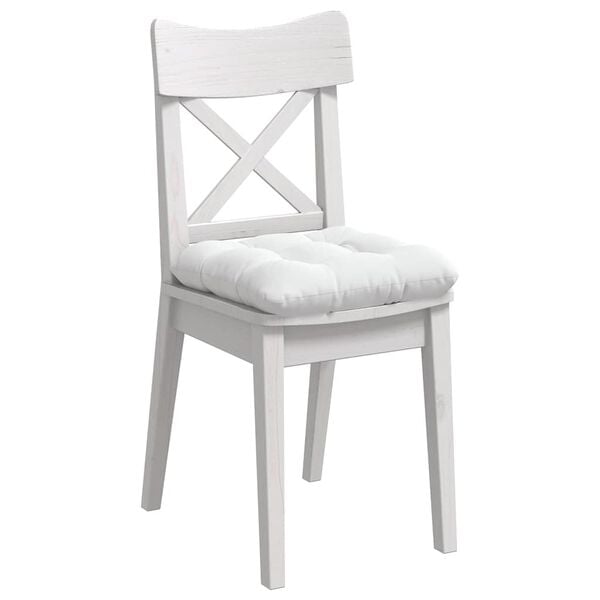 vidaXL Coussins de si&egrave;ge 4 pcs Blanc 40 x 40 x 12 cm tissu