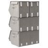 vidaXL Bo&icirc;tes de rangement empilables 4 pcs Tissu Gris