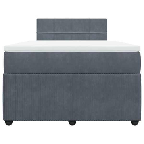 vidaXL Sommier &agrave; lattes de lit et matelas gris fonc&eacute; 120x190cm velours