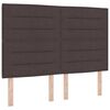 vidaXL Cadre de lit avec t&ecirc;te de lit Marron fonc&eacute; 140 x 200 cm tissu
