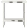 vidaXL Table de travail de cuisine 82,5x55x85 cm acier inoxydable