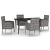 vidaXL Ensemble &agrave; manger de jardin 5 pcs Anthracite