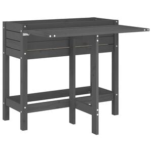vidaXL Jardini&egrave;re de jardin avec dessus pliable gris bois pin massif