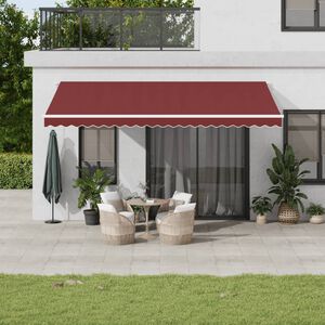 vidaXL Auvent manuel r&eacute;tractable avec LED bordeaux 500x350 cm