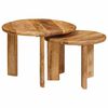 vidaXL Tables basses gigognes 2 pcs Marron Bois de mangue massif