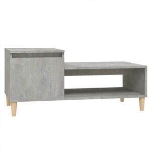 vidaXL Table basse Gris b&eacute;ton 100x50x45 cm Bois d'ing&eacute;nierie