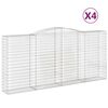 vidaXL Paniers &agrave; gabions arqu&eacute;s 4 pcs 400x50x180/200 cm Fer galvanis&eacute;