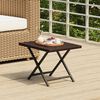 vidaXL Table pliable marron 45x35x32 cm r&eacute;sine tress&eacute;e