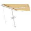 vidaXL Auvent manuel r&eacute;tractable sur pied 300x250 cm Jaune/Blanc