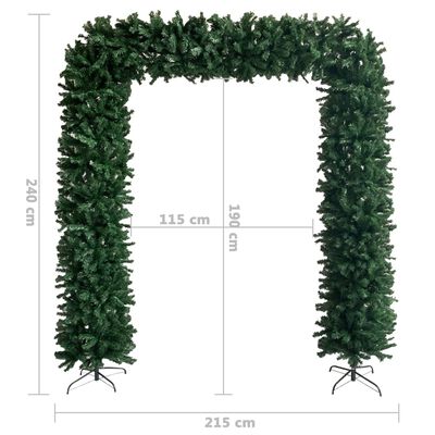 vidaXL Arche d'arbre de Noël avec LED et boules vert 240 cm