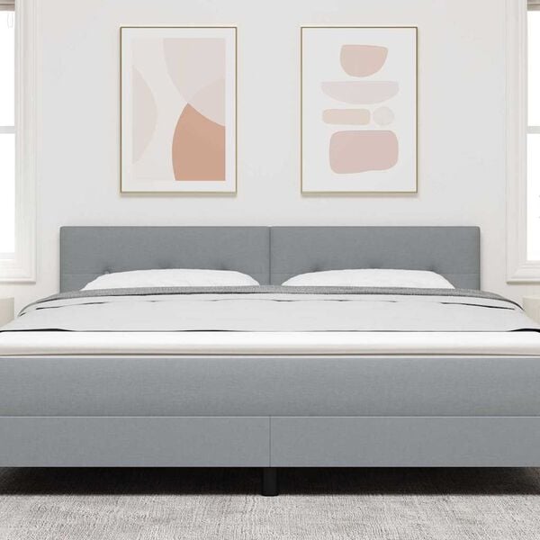 vidaXL T&ecirc;te de lit r&eacute;glable en hauteur Gris clair 180 cm tissu