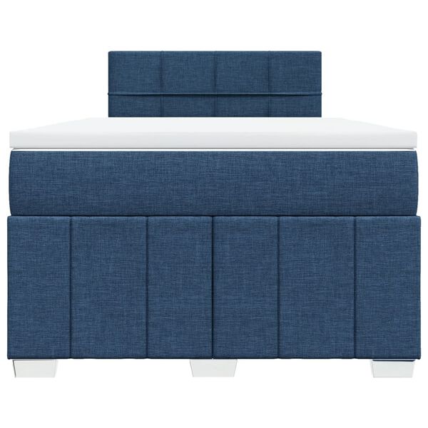 vidaXL Sommier &agrave; lattes de lit avec matelas bleu 120x190 cm tissu