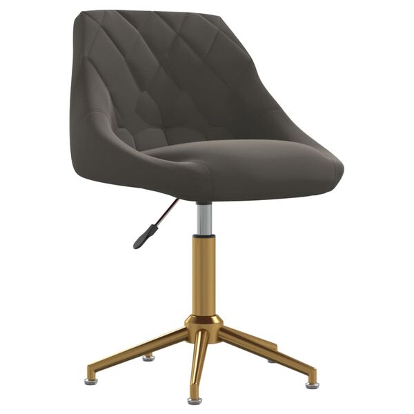 vidaXL Chaises pivotantes &agrave; manger lot de 2 gris fonc&eacute; velours