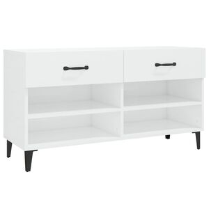 vidaXL Armoire &agrave; chaussure Blanc brillant 102x35x55 cm Bois ing&eacute;nierie