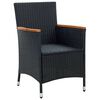 vidaXL Ensemble &agrave; manger d'ext&eacute;rieur 9pcs coussins r&eacute;sine tress&eacute;e noir