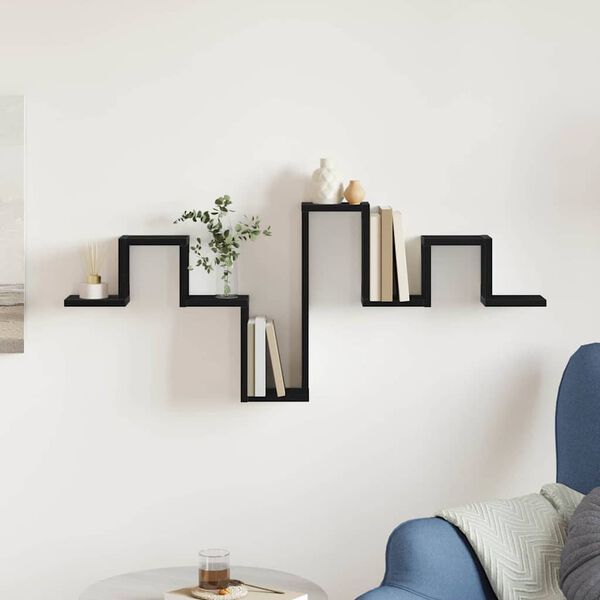 vidaXL &Eacute;tag&egrave;re Murale Ch&ecirc;ne noir 104.5 x 10 x 43 cm Bois d'ing&eacute;nierie