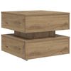 vidaXL Table basse avec lumières LED chêne artisanal 50x50x40 cm