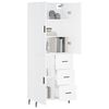 vidaXL Buffet haut Blanc 69,5x34x180 cm Bois d'ing&eacute;nierie