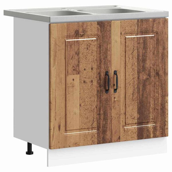 vidaXL Armoire de cuisine Kalmar 2 pcs Marron 80 x 46 x 81.5 cm