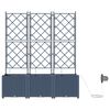vidaXL Cache-pot de jardin Gris 40 x 40 x 143 cm Acier