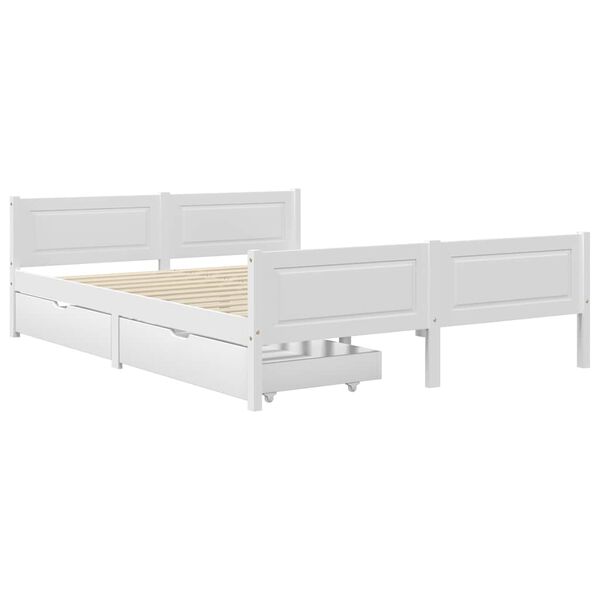 vidaXL Cadre de lit sans matelas blanc bois de pin massif 160x200 cm