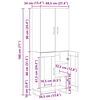 vidaXL Haut Armoire 2 pcs Bois Ancien 69,5 x 34 x 180 cm