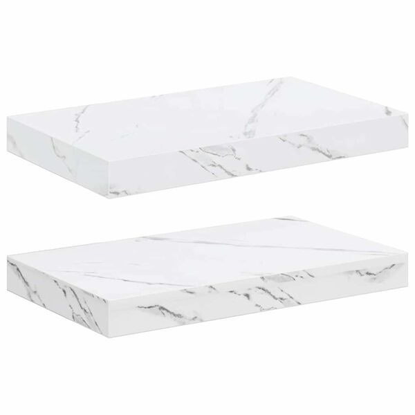 vidaXL &Eacute;tag&egrave;re Murale 2 pcs Marbre blanc 40 x 23,5 x 4 cm