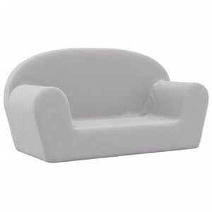 vidaXL Canap&eacute; pour enfants 2 places gris clair peluche douce