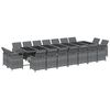 vidaXL Ensemble &agrave; manger de jardin coussins 19 pcs R&eacute;sine tress&eacute;e Gris