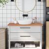 vidaXL Comptoir de salle de bain 100x50x2,5 cm bois massif de h&ecirc;tre