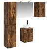 vidaXL Ensemble d'armoire de salle de bain 5 pcs Ch&ecirc;ne fum&eacute;
