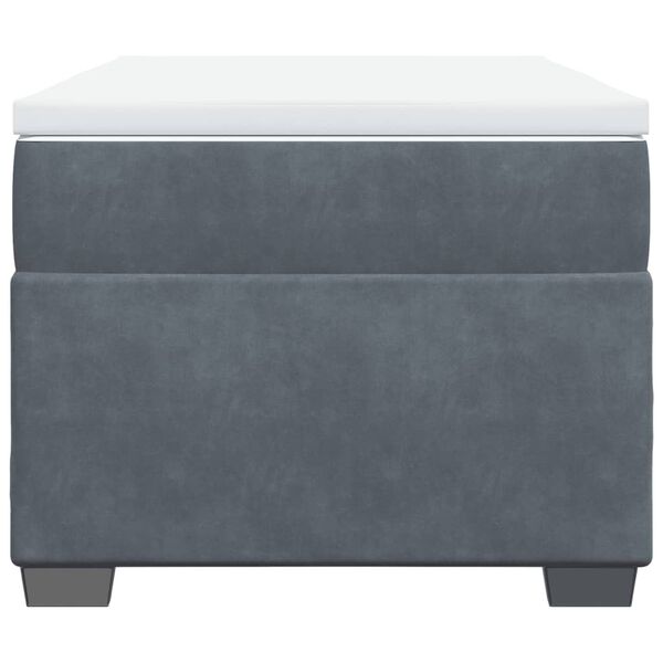 vidaXL Sommier &agrave; lattes de lit et matelas Gris fonc&eacute; 90x190 cm Velours