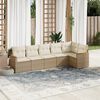vidaXL Salon de jardin avec coussins 6 pcs beige r&eacute;sine tress&eacute;e