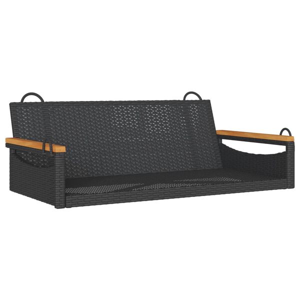 vidaXL Balancelle noir 109x62x40 cm r&eacute;sine tress&eacute;e