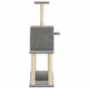 vidaXL Arbre &agrave; chat avec griffoirs en sisal gris clair 122 cm