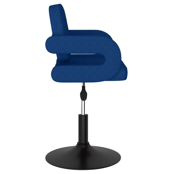 vidaXL Chaise pivotante de salle &agrave; manger Bleu Tissu