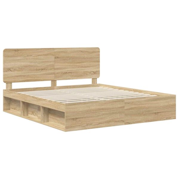 vidaXL Cadre de lit Sonoma 200 x 200 cm Bois de pin massif