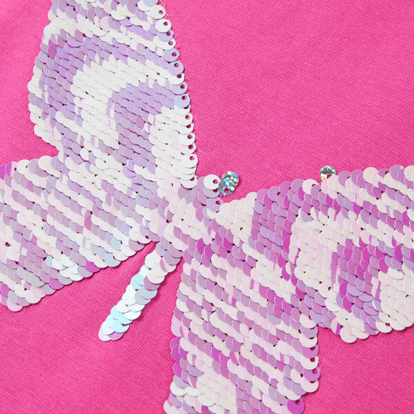 T-shirt pour enfants &agrave; mancherons rose fonc&eacute; 92