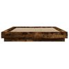 vidaXL Cadre de lit sans matelas ch&ecirc;ne fum&eacute; 140x200 cm