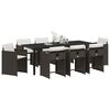 vidaXL Ensemble de salle &agrave; manger pour jardin 9 pcs Marron polyrotin