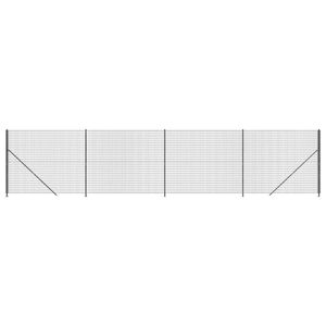 vidaXL Cl&ocirc;ture en treillis m&eacute;tallique avec bride anthracite 1,4x10 m