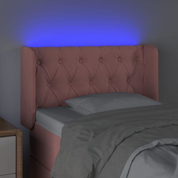 vidaXL T&ecirc;te de lit &agrave; LED Rose 83x16x78/88 cm Velours