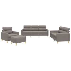 vidaXL Ensemble de canap&eacute;s 4 pcs avec coussins Taupe Tissu