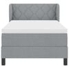 vidaXL Lit &agrave; ressorts avec matelas Gris clair 90 x 200 cm tissu