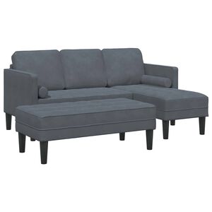 vidaXL Ensemble de Canap&eacute;s 2 pc Gris fonc&eacute; Polyester