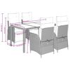vidaXL Ensemble &agrave; manger de jardin coussins 5pcs Noir R&eacute;sine tress&eacute;e